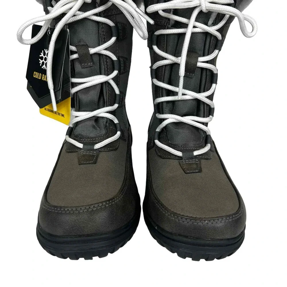 Khombu Whitney Brown Faux Fur Cold Rated Thermolite Winter Boots Size 6